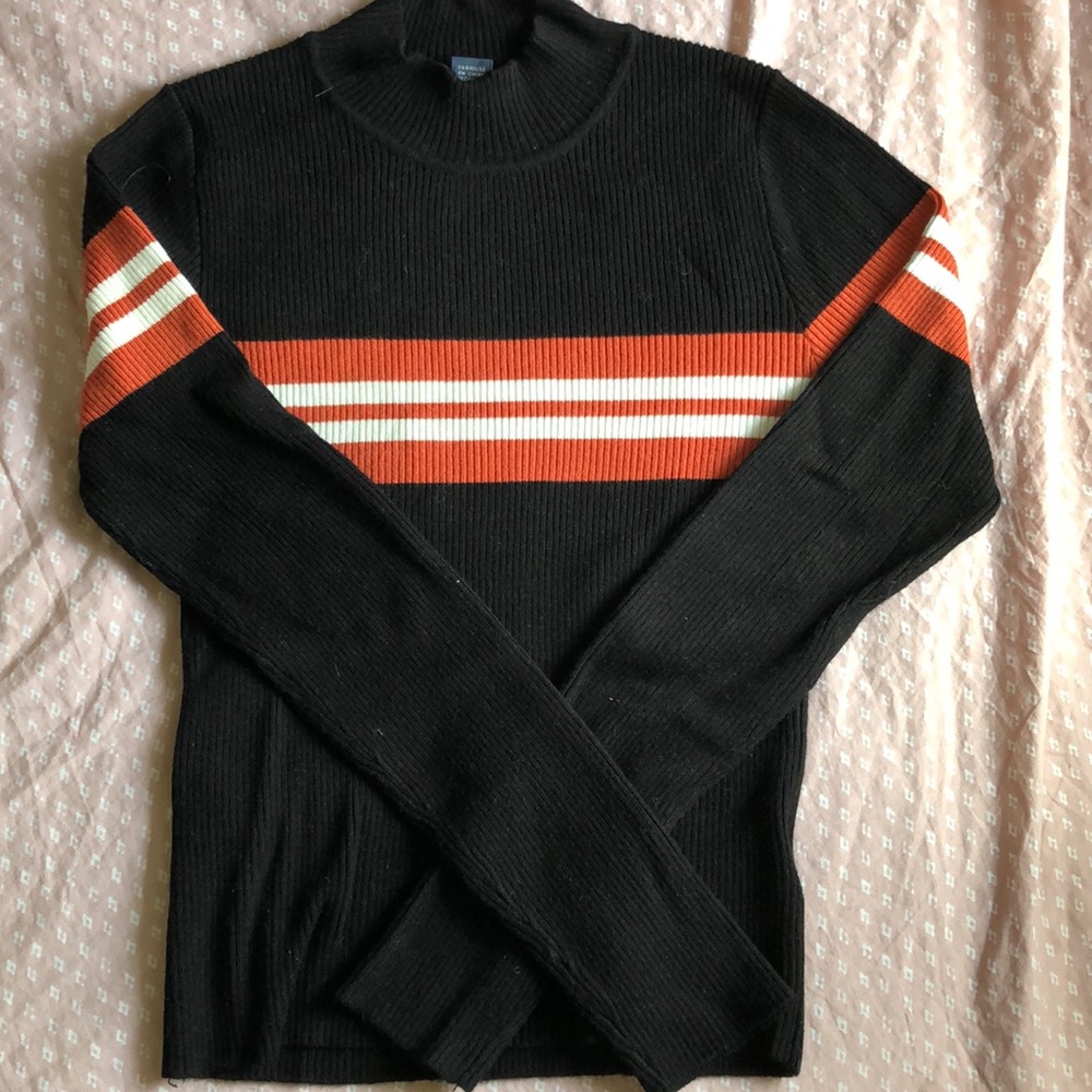 Forever 21 Mock neck striped sweater